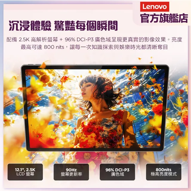 【Lenovo】Idea Tab Plus 12.1吋 8G/256G WIFI ZAG70239TW 平板電腦(TB361FU/玫瑰裸粉)