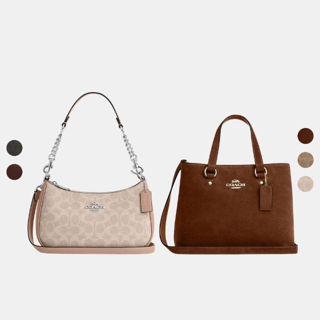 【COACH】蔻馳官方直營 TERI/STATION CARRYALL 經典Logo單肩包 斜背包 手提包-多款可選(CA548/CV933/CET29)