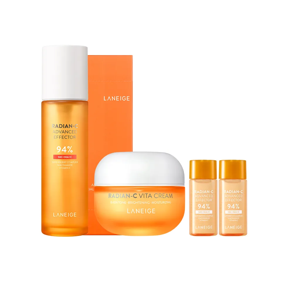 【LANEIGE 蘭芝】官方直營 維他命C拋光斷黑組(蘭芝 化妝水 美白霜 美白)