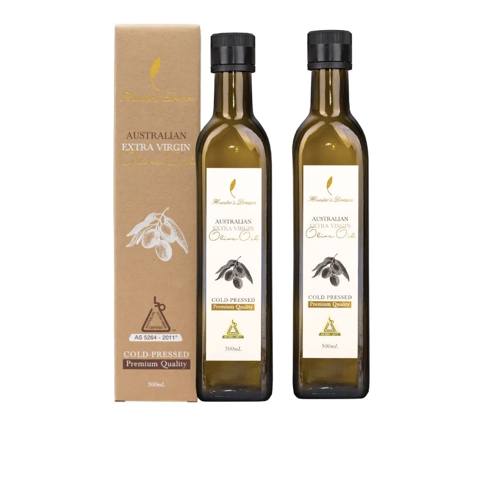 【Hunter’s Dream 獵人谷之夢】澳洲原裝特級初榨橄欖油 500ml 2入(可生飲/酸價0.2%/三大國際認證)