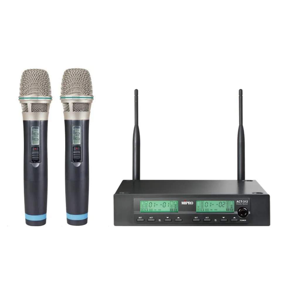 【MIPRO】ACT-312 配2手握 32H/MU80音頭(UHF類比雙頻道無線麥克風)