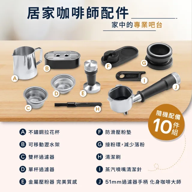 【Delonghi 迪朗奇】官方直營 EC9255M 半自動義式咖啡機 (2026新上市)