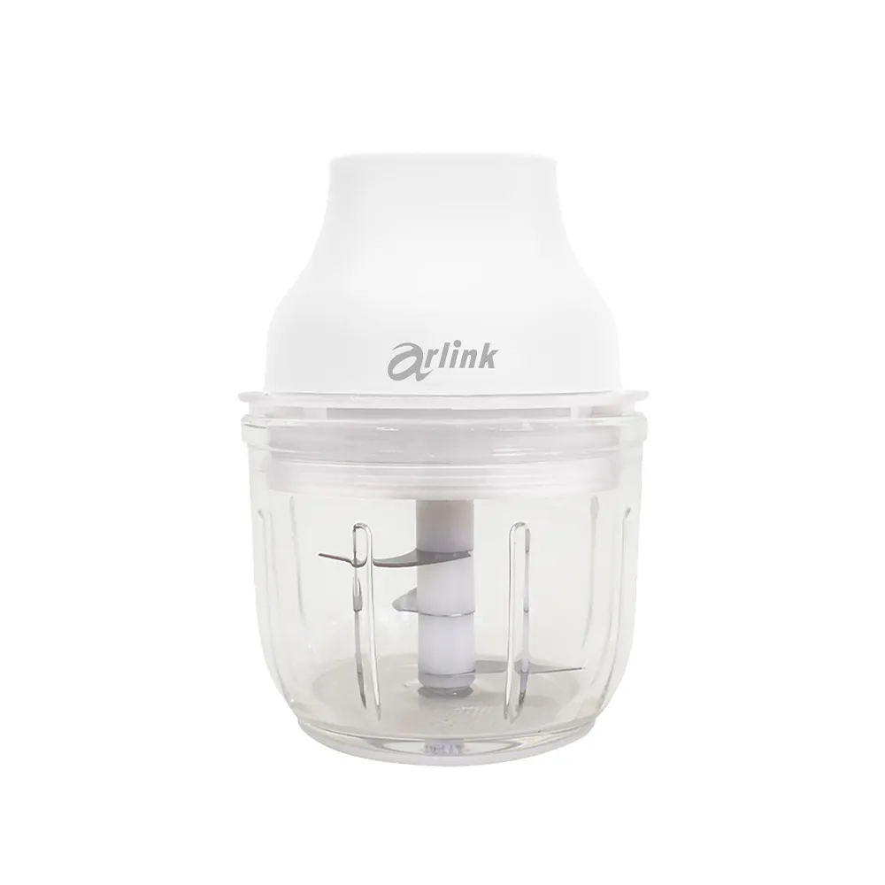 【Arlink】AG270C玻璃雙杯雙刃不殘留異味 電動食物調理機(露營必備/好清洗)(生熟食分開不串味/絞肉機
