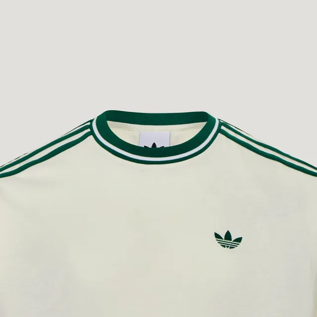 【adidas 愛迪達】Adidas Tee SS 男款 白綠色 三葉草 文字 印花 T恤 運動 休閒 短袖 KW5690