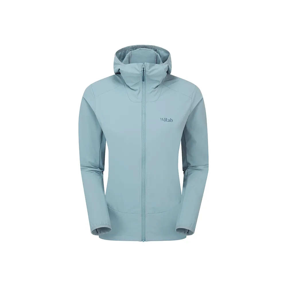 【RAB】Borealis Hoody Wmns 彈性防風透氣連帽外套 女款 堡壘灰 #QWS77