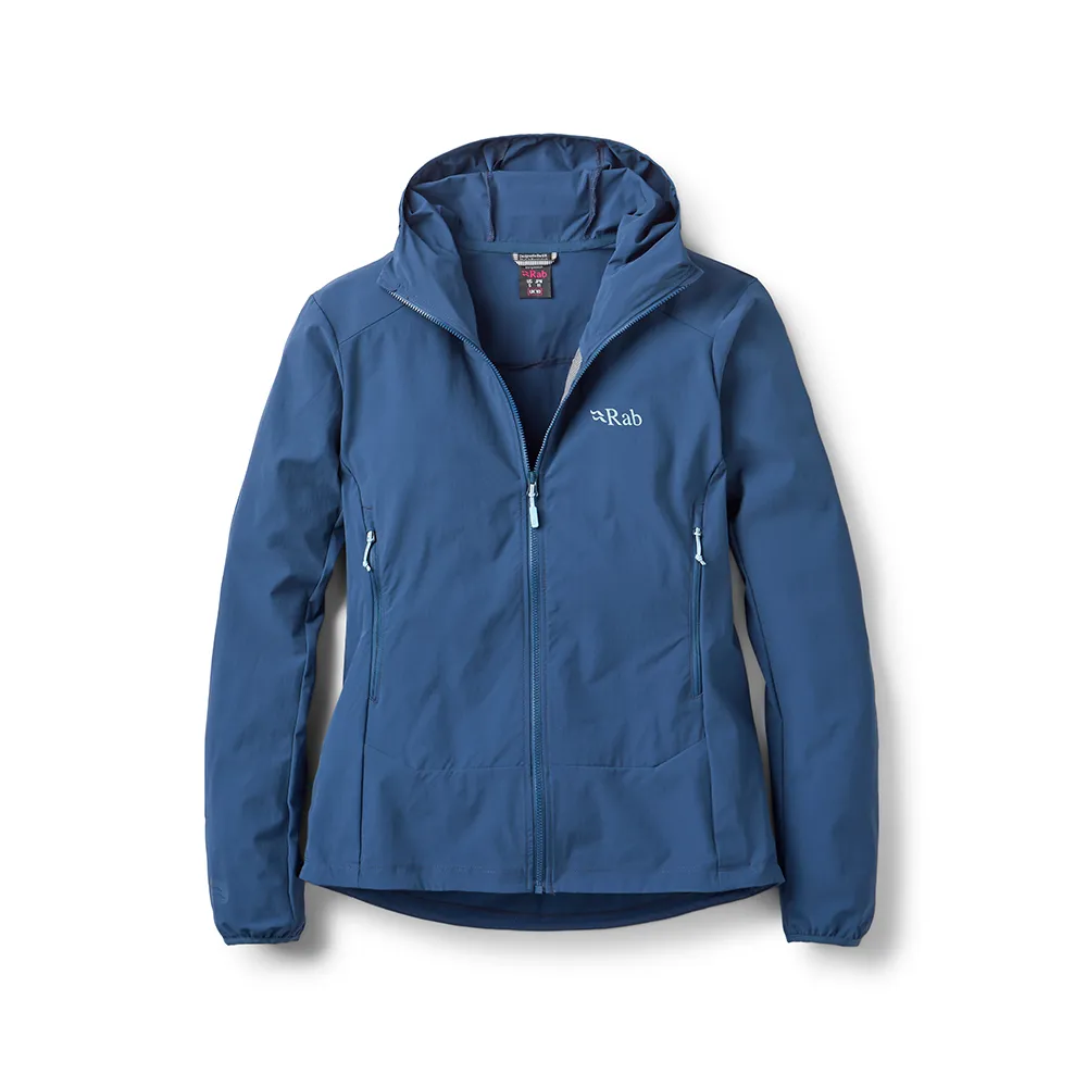 【RAB】Borealis Hoody Wmns 彈性防風透氣連帽外套 女款 暴風藍 #QWS77
