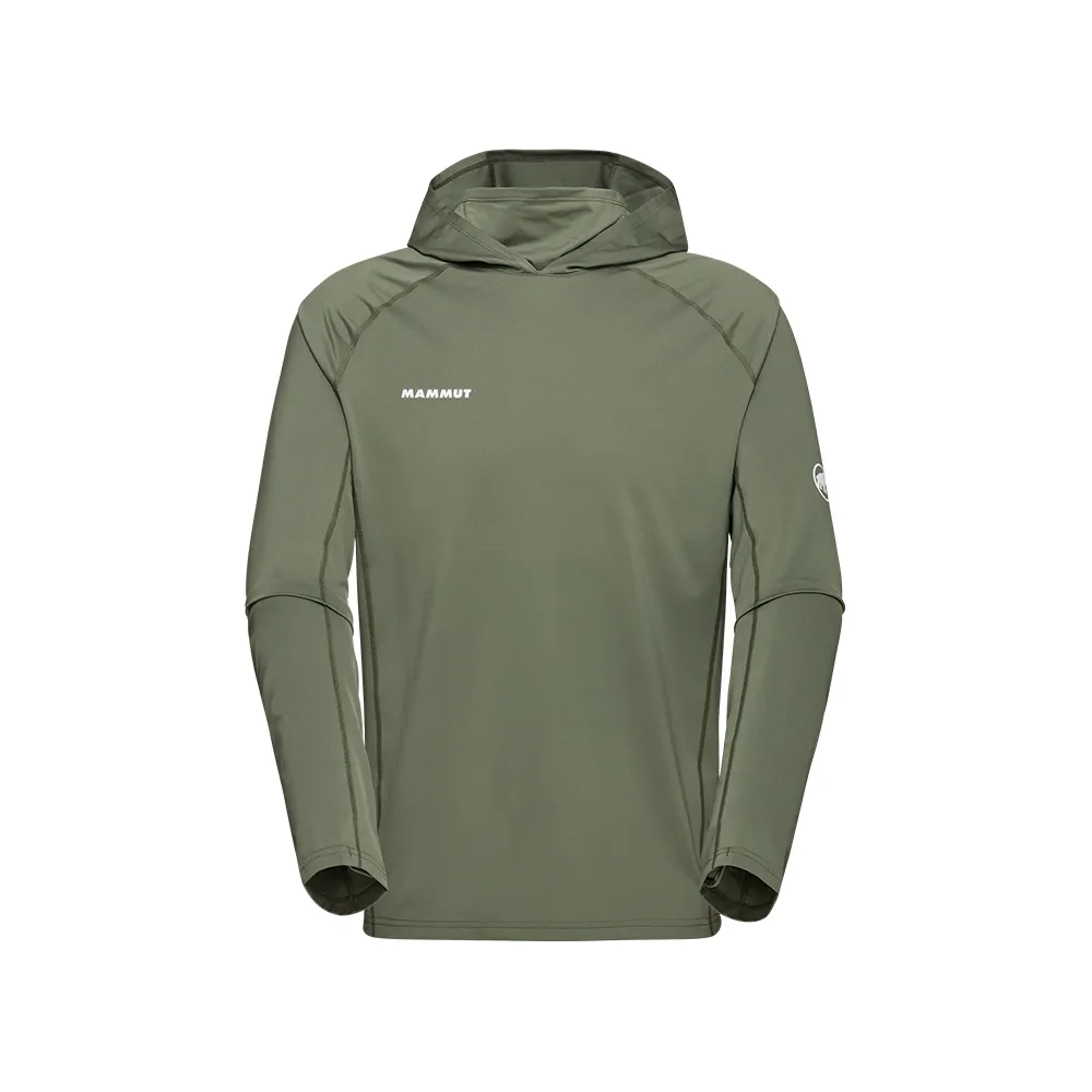 【Mammut 長毛象官方直營】Selun FL Sun Hoody Men 機能套頭連帽上衣 沼澤綠 男款 #1016-01420