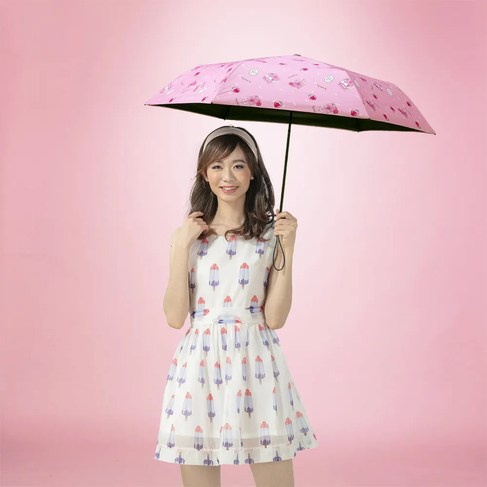 【Bonita 葆倪】草莓妹 極輕量手開傘/968-5554(20吋/143g/超級輕量手開傘)