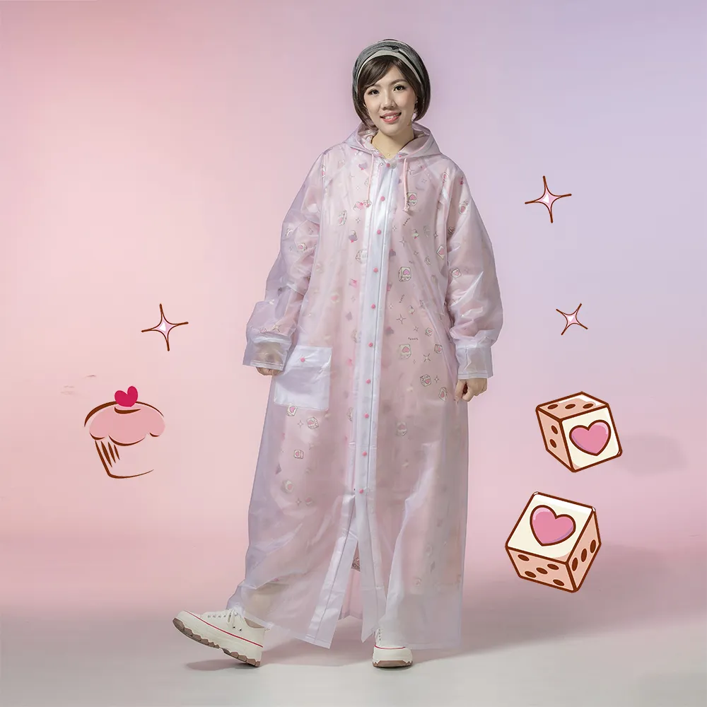 【Bonita 葆倪】2026新品上市 骰子甜心 雙層雨衣 965-5001-13粉紅色