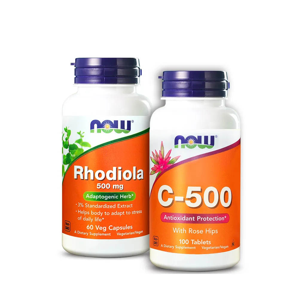 【NOW健而婷】活力系-耐氧強身套組(維他命C500+紅景天)