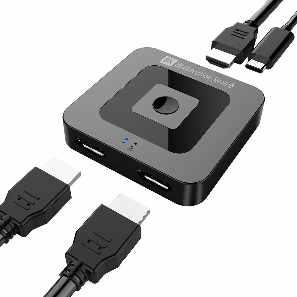 HDMI2.1 一進二出/一出二進分配器 8K60Hz高清視頻轉換器 電競hdmi 雙向切換器(適用於Xbox/PS4等)