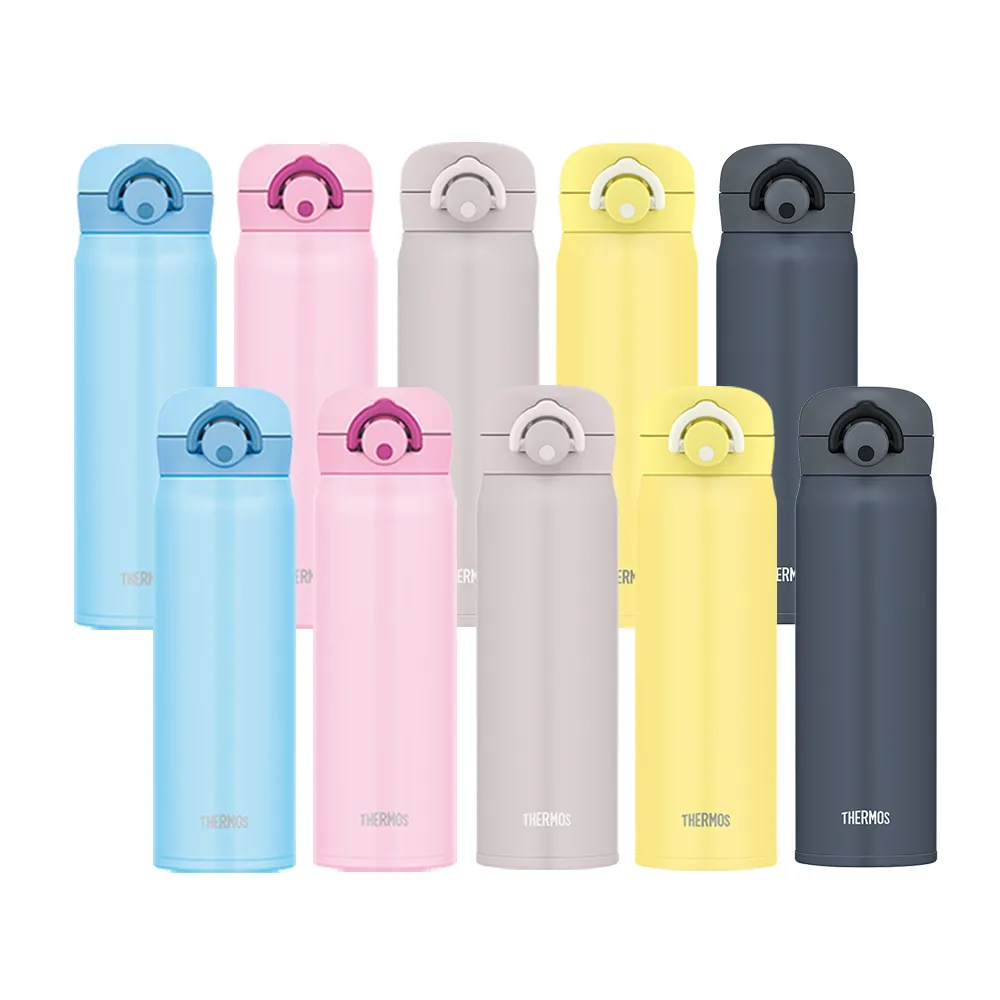 【THERMOS 膳魔師】買1送1_不鏽鋼輕量彈蓋保溫瓶500ml+500ml(JNR-501+JNR-500)