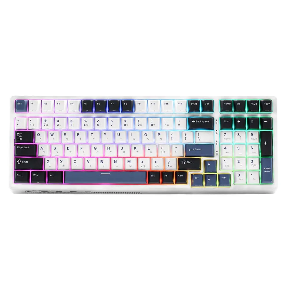 【RK ROYAL KLUDGE】RK G98機械鍵盤 藍牙三模PBT鍵帽 100鍵K黃軸 RGB 藍色潮汐 中文注音(原廠保固一年)