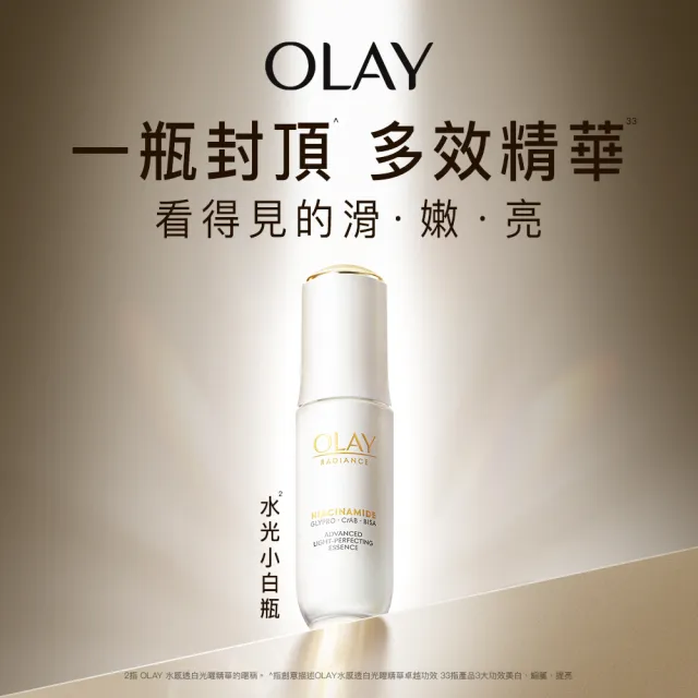【OLAY 歐蕾】水光小白瓶獨家30ml買2送8組精華液(6mlx6+化妝水/精華水50mlx2)