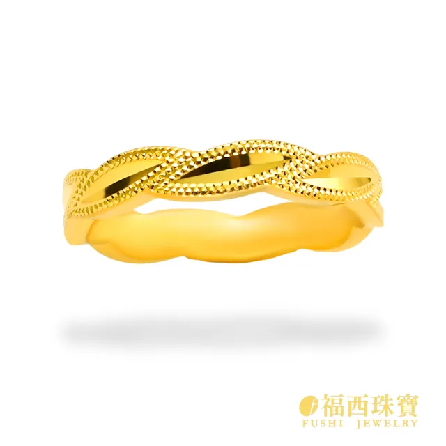 【福西珠寶】黃金戒指 #8 月桂花冠 固圍戒 滾珠葉片桂冠造型 中性寬版設計 男女皆宜(金重0.56錢正負0.03錢)