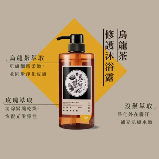 【tsaio 上山採藥】4入組台灣茶系列-沐浴露600ml(任選/手捻花茶/冷泉玉露/國寶茶/烏龍茶)