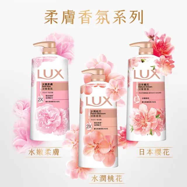 【LUX 麗仕】精油香氛沐浴乳900/1000mlx5入(多款任選)