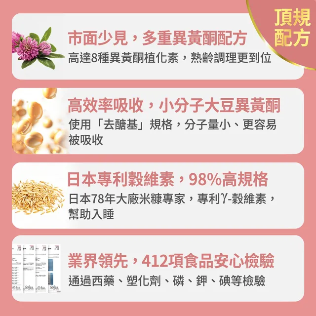 【FJ 豐傑生醫】大豆異黃酮+紅花苜蓿-30顆/袋x5入(熟齡女性調理ｘ營養補給)