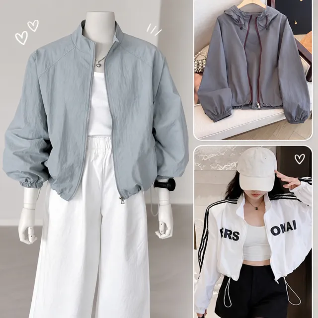 【巴黎精品】現貨+預購 防曬外套法式短版外套防曬衣夏季薄款上衣襯衫(薄款透氣防曬女外套7款t1a1no1 C)