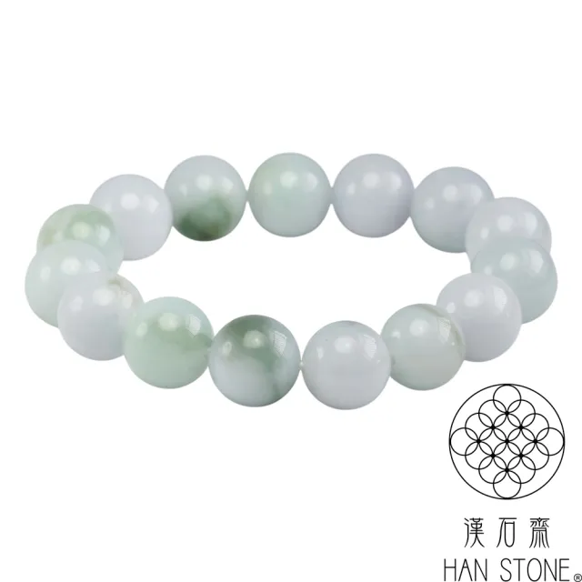 【漢石齋】天然翡翠A貨 手珠手串 淺色春帶彩種(12mm*15pcs)
