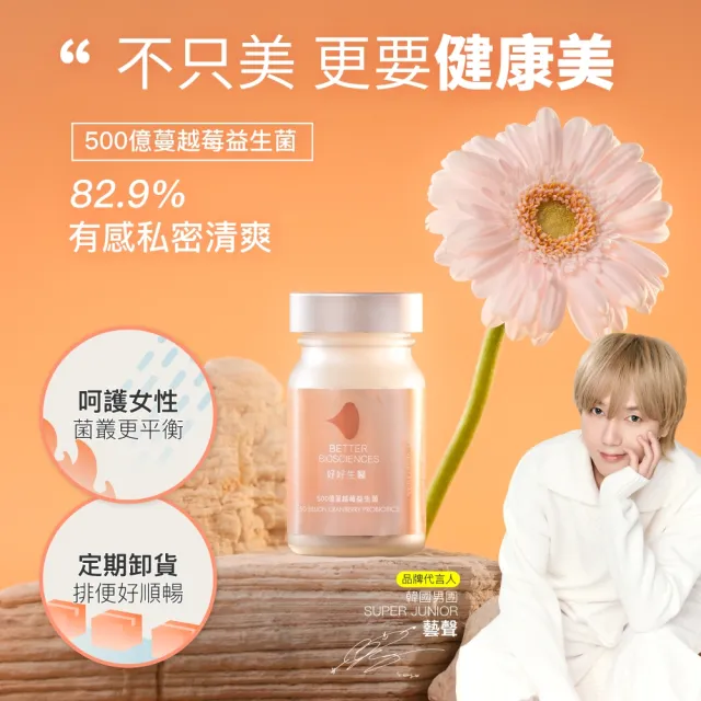 【好好生醫】500億蔓越莓益生菌二入組 五大專利女性呵護菌種・30顆/盒（花青素 專利益生菌 清爽舒適）