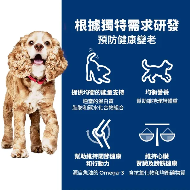 【Hills 希爾思】官方直營 小型及迷你 超高齡犬 雞肉 2.04公斤(狗飼料 狗糧 老犬 小型犬)