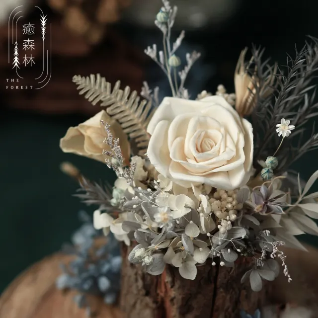 【The Forest 癒森林】北極光冰雪森林擴香花禮贈5ml香氛油(永生花/盆花/送禮自用/開幕升遷生日/居家擺飾)