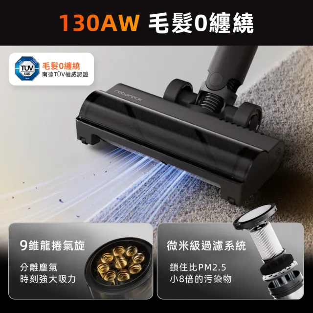 【Roborock 石頭科技】F25 Lite Combo 多合一全能吸塵洗地機 (95度洗烘/0纏繞/前驅式助力)