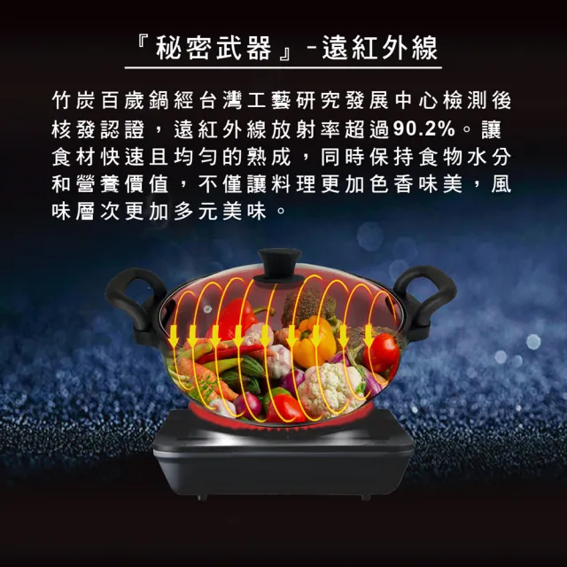 FULOTO全竹炭遠紅外線百歲萬用鍋(32cm)