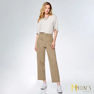 【MON’S】美式撞色線條直筒褲(直)