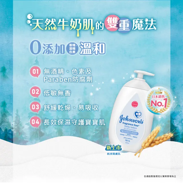 【Johnsons 嬌生】嬰兒潤膚乳500mlx3(牛奶/低敏滋養/甜夢/溫和/棉柔任選_嬰兒乳液)