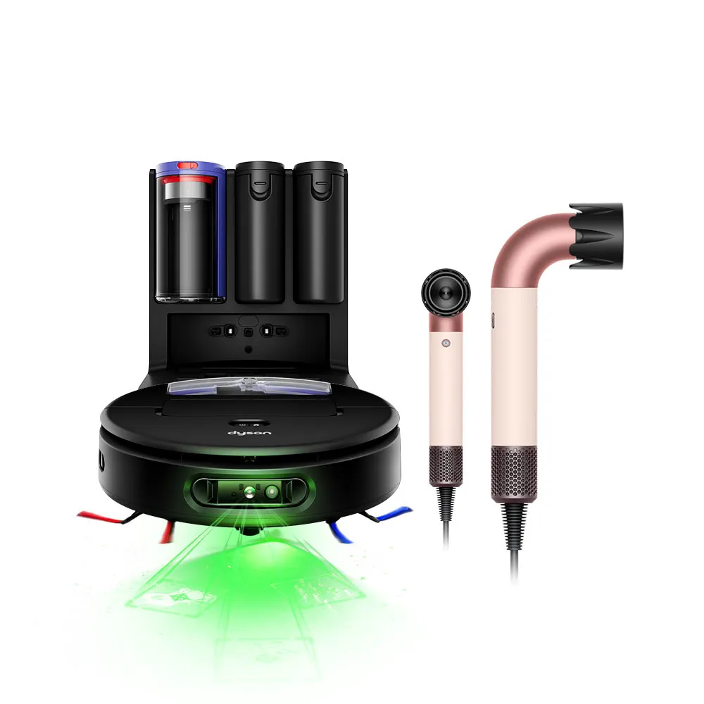 【dyson 戴森】RB05 Spot+Scrub Ai 掃拖機器人 + HD17 精準造型 輕量吹風機(粉霧玫瑰) (超值組)