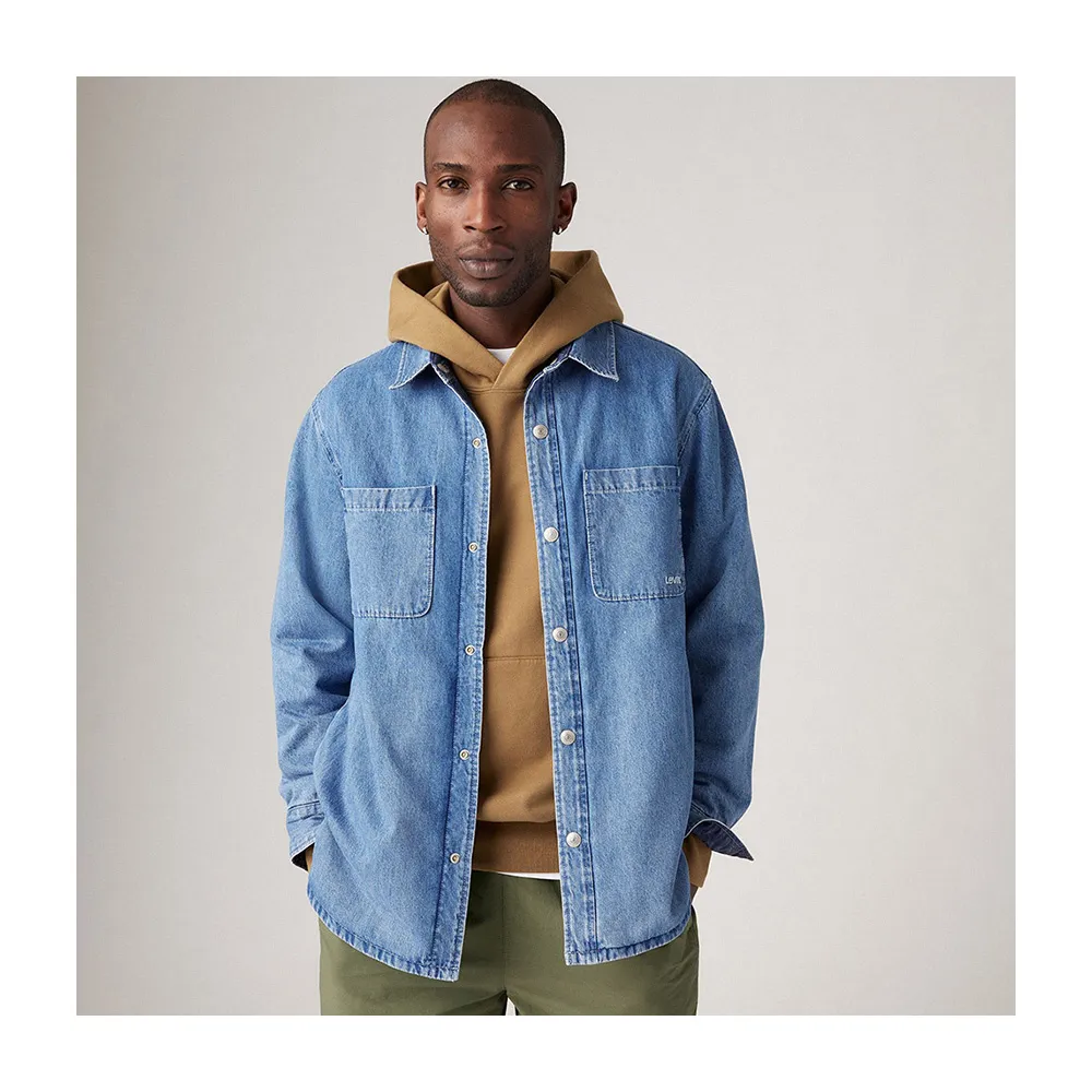 【LEVIS】男款 雙面穿丹寧襯衫式外套 熱賣單品 A8553-0000