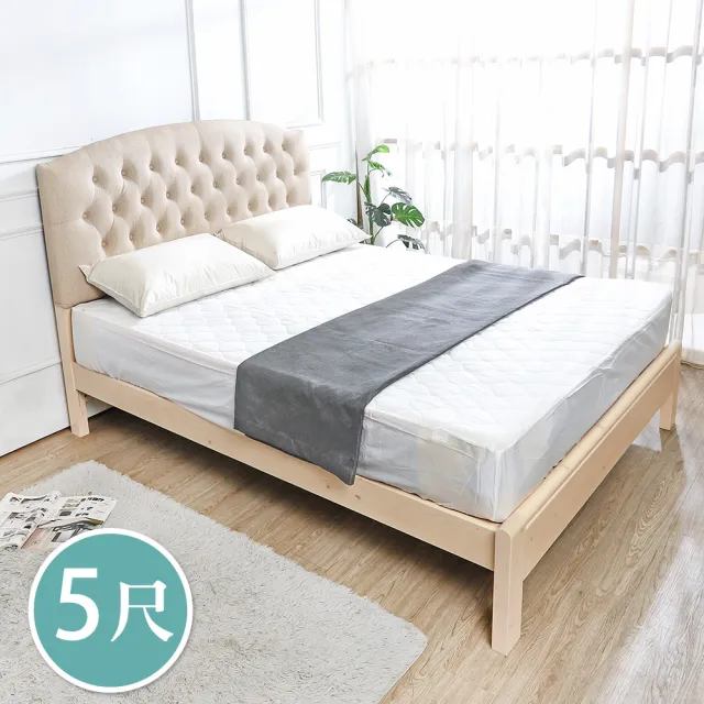 【BODEN】芙妮5尺耐磨皮革雙人實木床架/床組