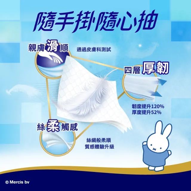 【TEMPO】Miffy限量 隨掛隨抽奢柔4層抽取式衛生紙200抽(10包/箱)