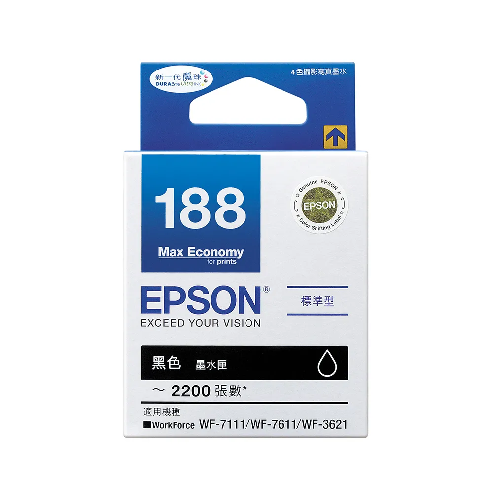 【EPSON】官方直營 NO.188 原廠黑色墨水匣(T188150_WF-3621)