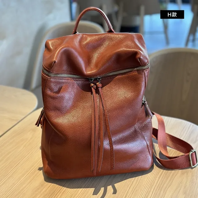 【巴黎精品】現貨+預購 真牛皮後背包真皮革雙肩包旅行包(大容量書包斜背女包包3款a1mk22 C)