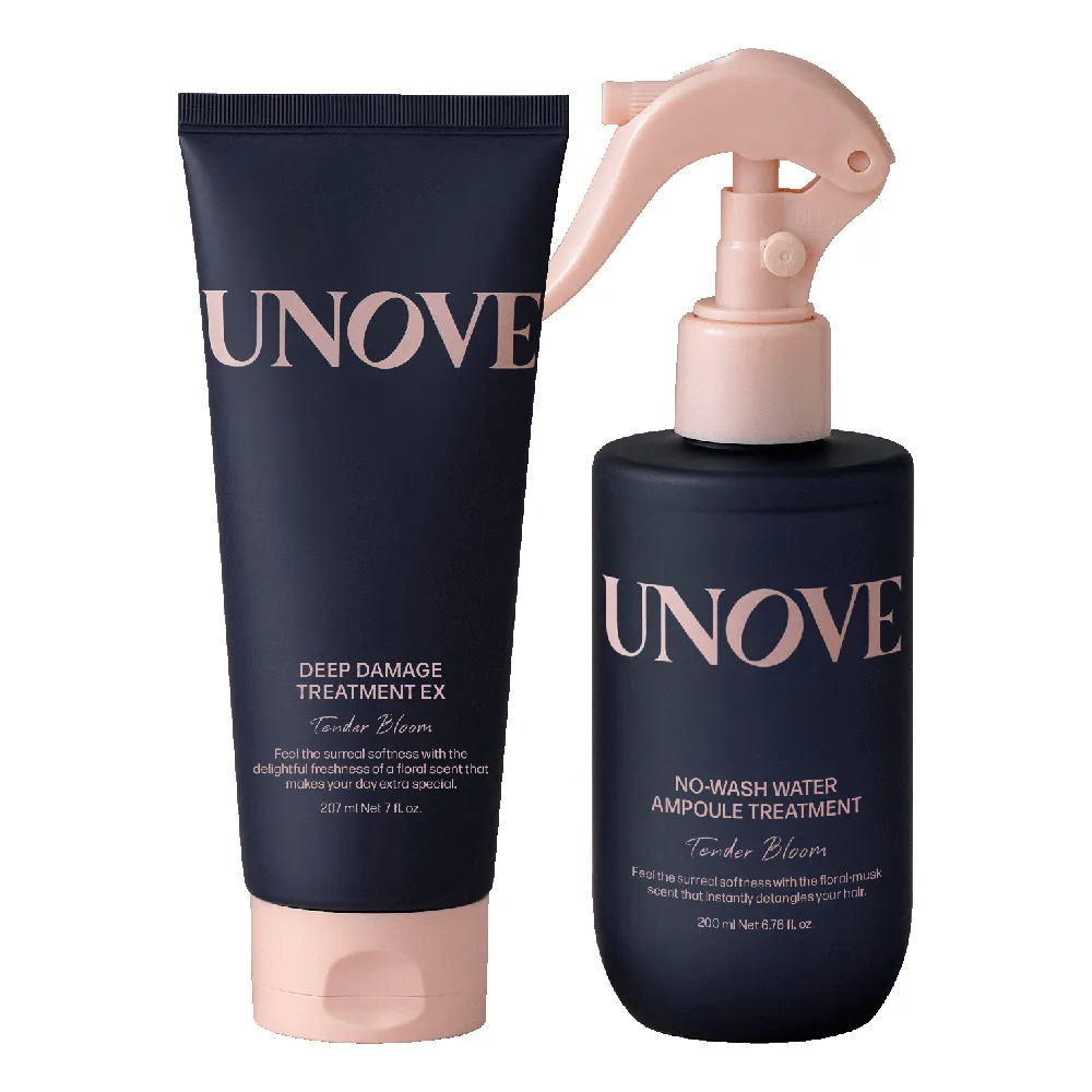 【UNOVE】柔諾伊 角蛋白柔順修護髮膜207ml+免洗角蛋白護髮安瓶噴霧200ml