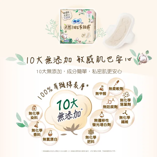 【Sofy 蘇菲】天然系列衛生棉原生棉/草本抑菌/有機棉/積雪草6入組(23cm/26cm/29cm)