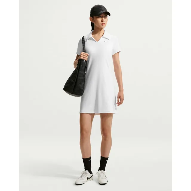 【NIKE 耐吉】春夏洋裝 女 AS W NK CHLL KNIT POLO DRESS 運動 休閒 針織 合身 白 (IO2719100)
