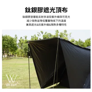 【NUIT 努特】馬爾地夫 鈦銀膠 鋁合金300帳 科技遮光膠 耐水壓3000mm 鋁合金露營黑膠 八人帳篷 (NTG268BK)
