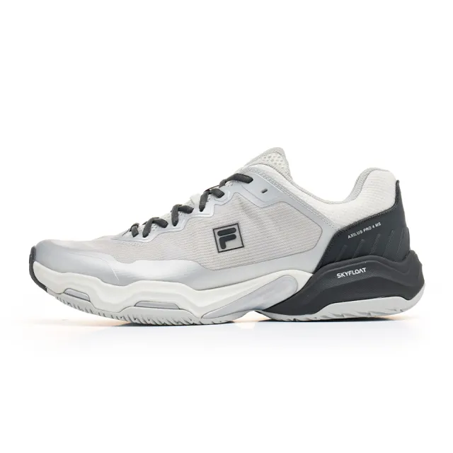 【FILA】AXILUS PRO 4 MS 中性網球鞋-銀/黑 (4-T502A-031)