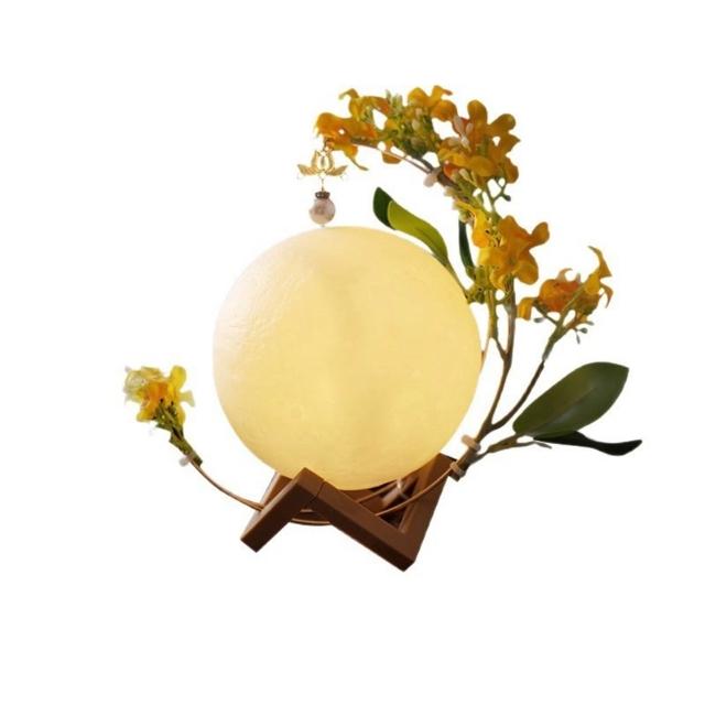 【Quality 聚家】中秋節擺件月球灯 桂花月亮灯 桌面小夜灯 節日桌面氛圍感裝飾（電池款/節日禮贈）