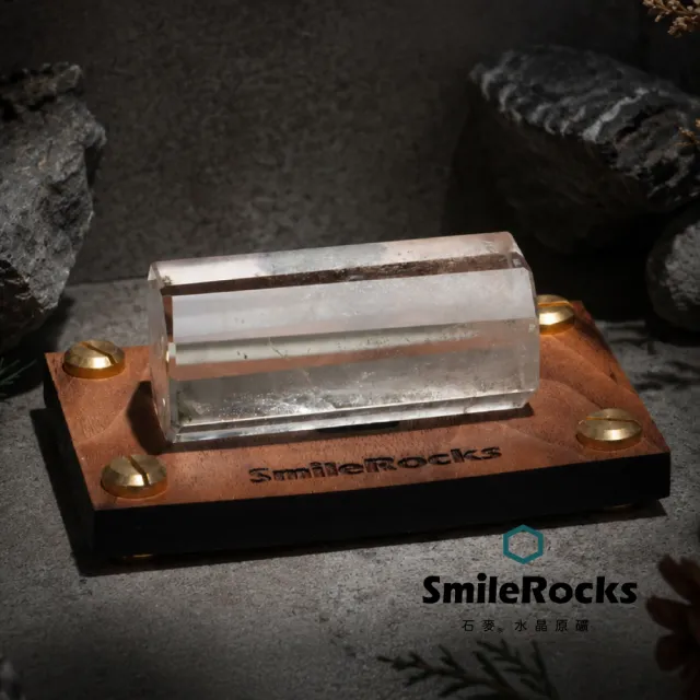 【SmileRocks 石麥】石麥水晶原礦  綠幽靈水晶八角柱 SmilePAD 6X9cm 3000玩家 No.62621260823