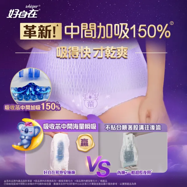 【好自在】無痕早安褲/奢柔褲 熊抱安睡褲 一年超值組-生理褲/衛生棉褲(安睡褲48片、無痕褲36片)