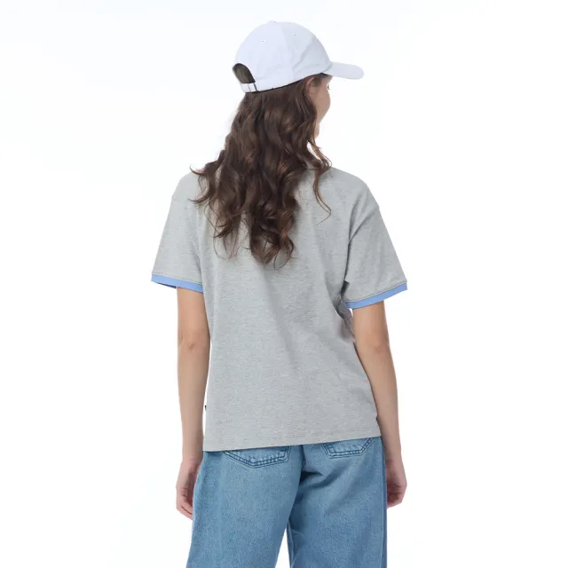 【NAUTICA】官方旗艦 女裝 立體刺繡純棉短袖T恤(灰色)