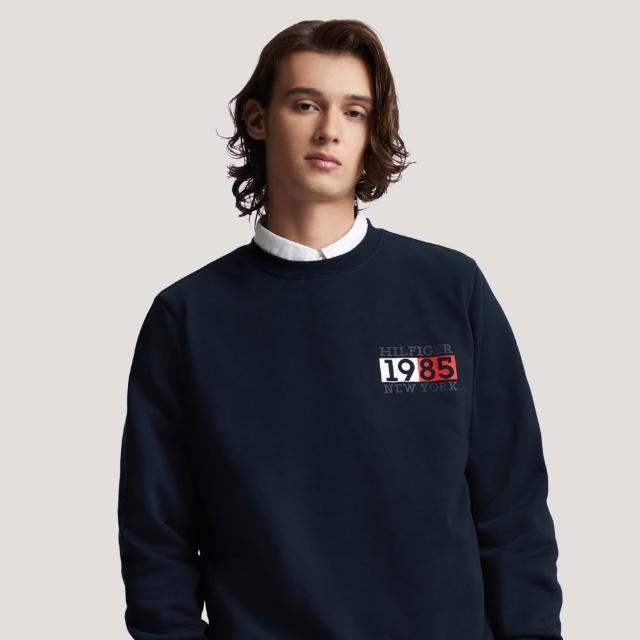 【TOMMY HILFIGER】官方旗艦館紐約標誌圓領運動衫_藍色