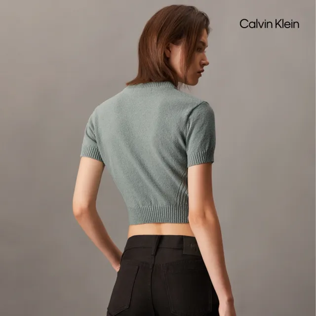 【CALVIN KLEIN】官方旗艦館CK 短版短袖毛衣_灰色