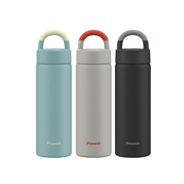 【Peacock 日本孔雀】316不鏽鋼 手提式City城市休閒 保冷保溫杯500ML(提把設計)