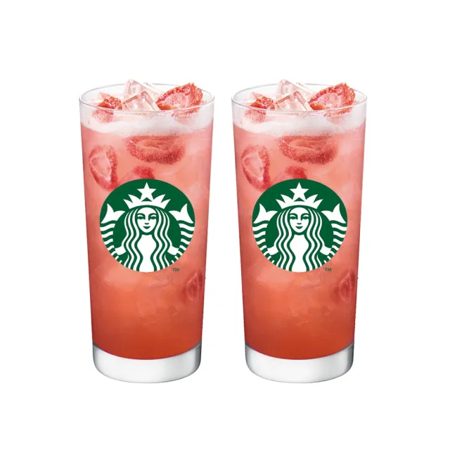 【STARBUCKS 星巴克】8/26限時快閃↘草莓巴西莓檸檬星沁爽特大杯雙杯組